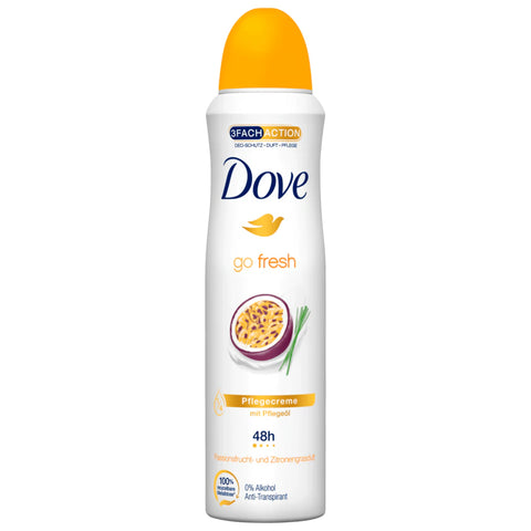 6x Dove Deospray Go Fresh Passionsfruchtduft und Zitronengras 150 ml