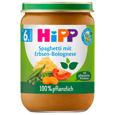 6x Hipp Bio Spaghetti mit Erbsenbolognese vegan 190g