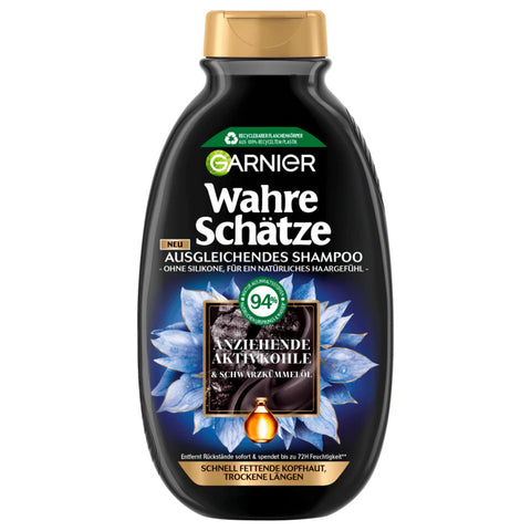 6x Garnier Wahre Schätze Shampoo anziehende Aktivkohle 250ml