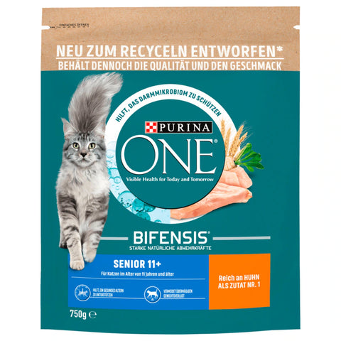 6x Purina One Senior Huhn mit Vollkorn 750g