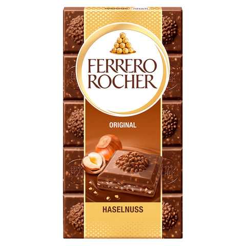 8x Ferrero Rocher Haselnuss Tafel Original 90g