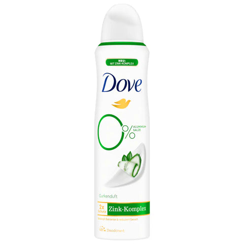 6x Dove Deospray Zink Komplex Gurkenduft ohne Aluminium 150ml