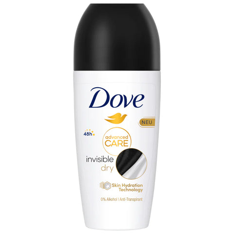 6x Dove Deo Roll-On Advanced Care Invisible Dry 50ml