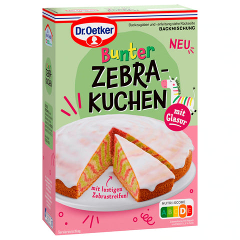 6x Dr. Oetker Bunter Zebrakuchen Backmischung 515g