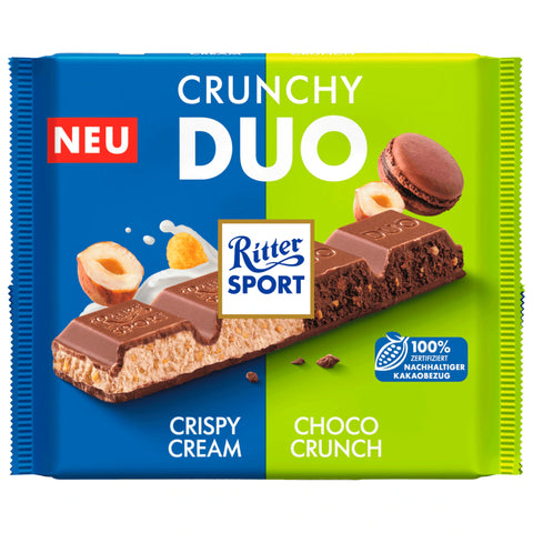 12x Ritter Sport Crunchy Duo Crispy-Cream & Choco-Crunch 218g