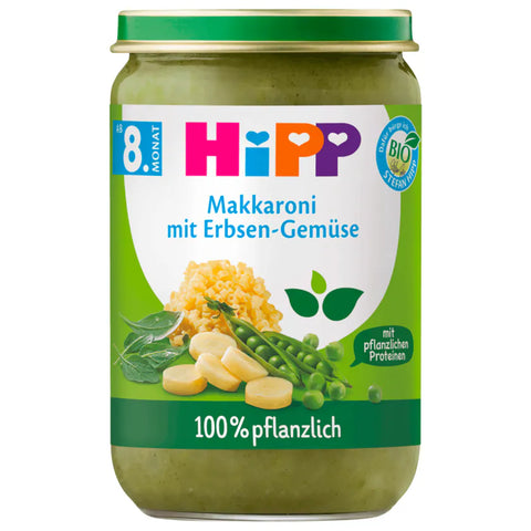 6x Hipp Bio Makkaroni Erbsen Gemüse vegan 220g