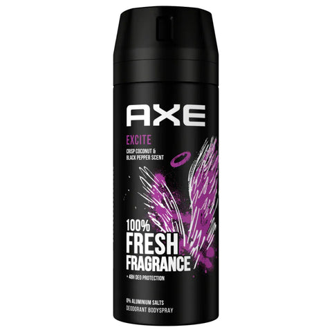 6x Axe Deospray Excite ohne Aluminium 150ml