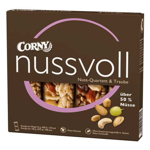 10x Corny Nussvoll Nuss&Traube 4x24g