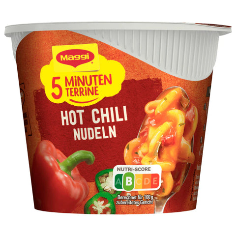 8x Maggi 5 Minuten Terrine Hot Chili Nudeln 59g