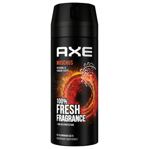 6x Axe Deospray Moschus ohne Aluminium 150ml