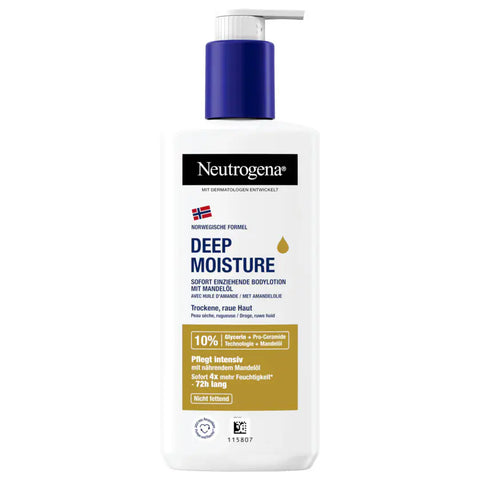 6x Neutrogena Bodylotion Deep Moisture Mandelöl 250ml