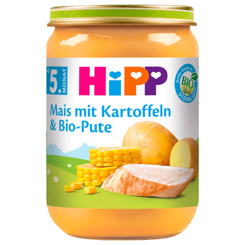 6x Hipp Mais mit Kartoffelpüree & Bio-Pute 190g