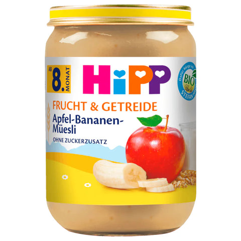 6x Hipp Frucht & Getreide Bio Apfel-Bananen-Müsli 190g