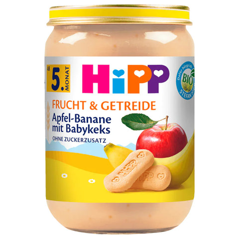 6x Hipp Bio Frucht & Getreide Apfel-Banane mit Babykeks 190g