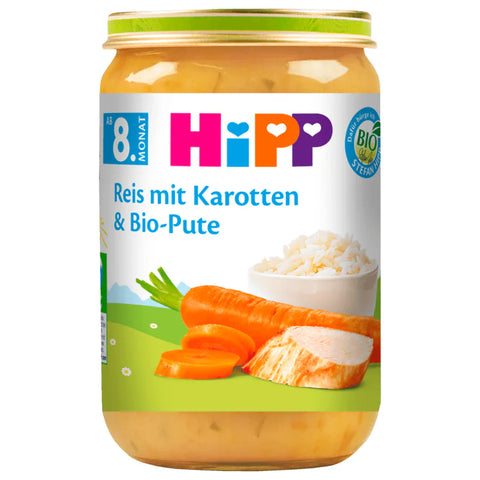 6x Bio Hipp Reis mit Karotten & Bio-Pute 220g