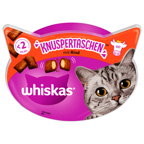 8x Whiskas Knuspertaschen mit Rind 60g