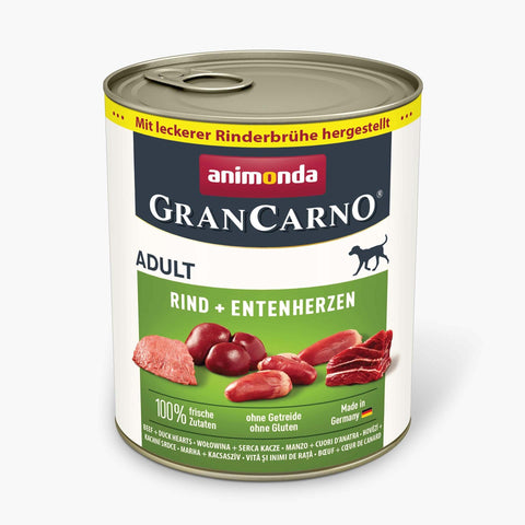 6x Animonda Gran Carno Rind/Entenherzen Hund 400g