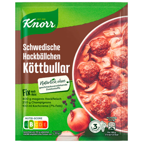 20x Knorr Fix Schwedische Hackbällchen Köttbullar 49g