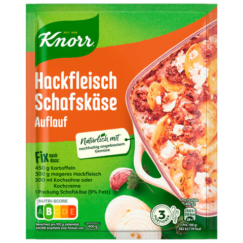 21x Knorr Fix Hackfleisch Schafskäse Auflauf 43g