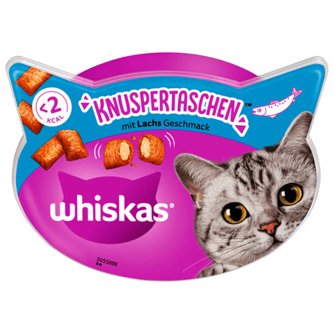 8x Whiskas Knuspertaschen mit Lachs 60g