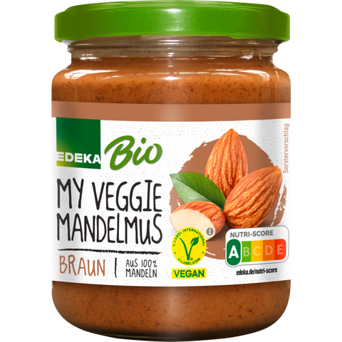 6x EDEKA Bio Mandelmus braun vegan 250g