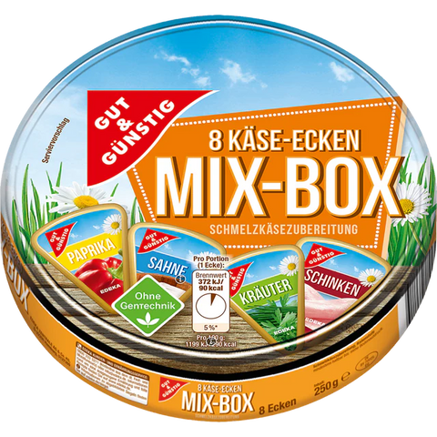 8x G&G Schmelzkäse Ecken Mix ohne Gentechnik 250g