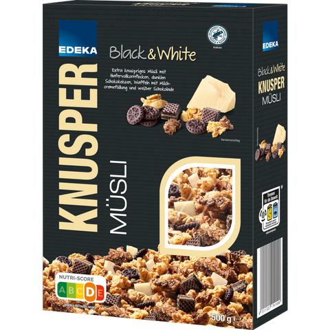 7x EDEKA Knusp.Black&White Choco Müsli 500g