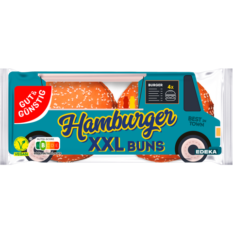 7x G&G Hamburger Buns Sesam XXL 300g