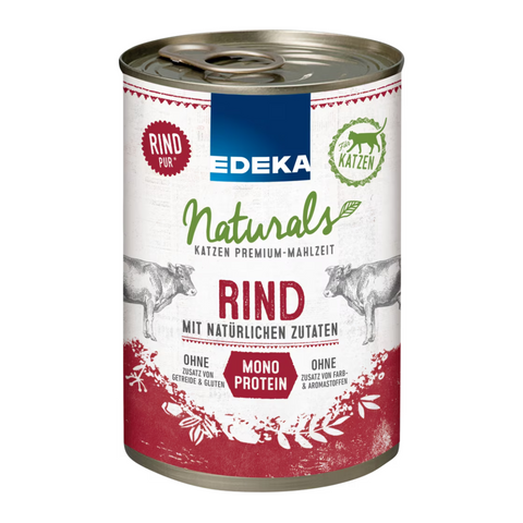 6x EDEKA Naturals Cat 100% Rind 400g