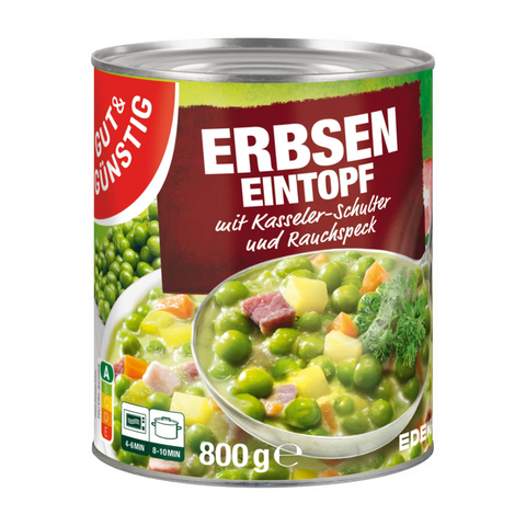 6x G&G Erbseneintopf mit Kasseler und Rauchspeck 800g