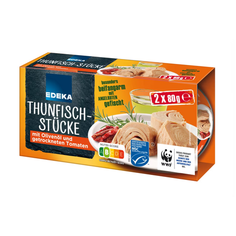 12x EDEKA Thunfischstücke mit Olivenöl und getrockneten Tomaten 2x80g