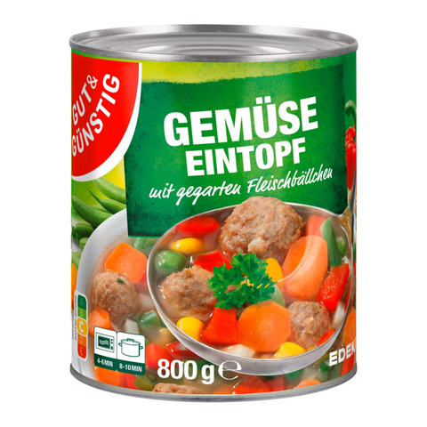 6x G&G Gemüsetopf mit Fleischbällchen 800g