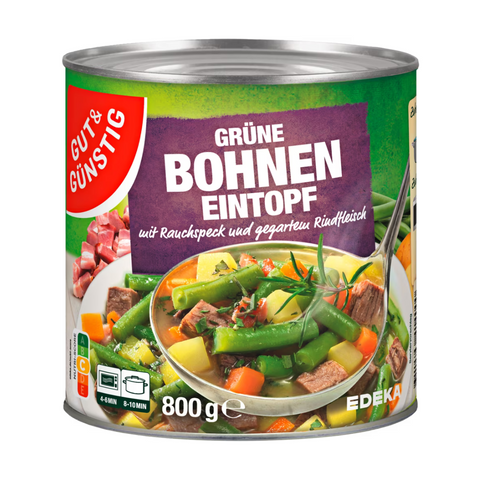 6x G&G Grüner Bohnentopf 800g