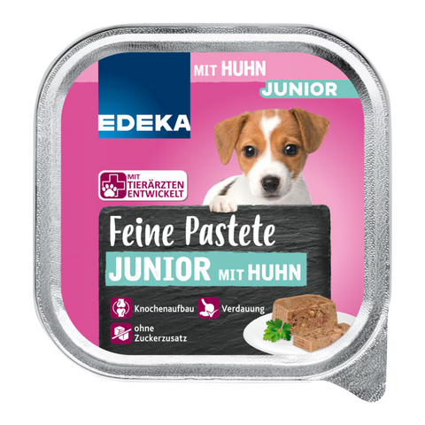 22x EDEKA Dog Feine Bissen Junior Huhn 150g