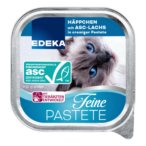 32x EDEKA Cat Feine Happen Lachs 100g