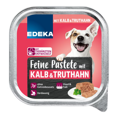 22x EDEKA Dog Feine Bissen Kalb/Truthan 150g