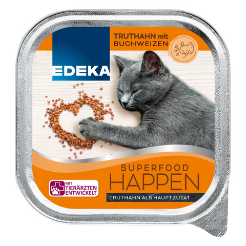 16x EDEKA Cat Feine Happen Truthahn&Buchweizen 100g