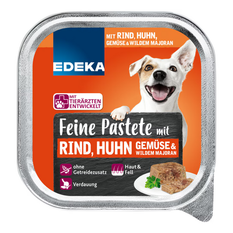 22x EDEKA Dog Feine Bissen Rind/Huhn/Majoran/Gem.150g