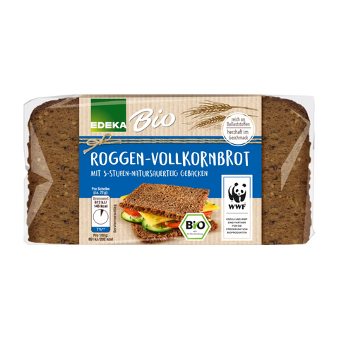 9x EDEKA Bio Roggenvollkornbrot geschnitten 500g