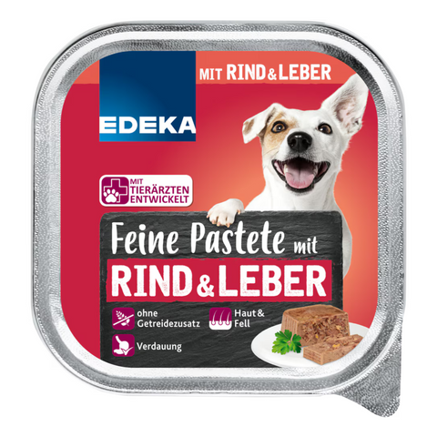 22x EDEKA Dog Feine Bissen Rind/Leber 150g