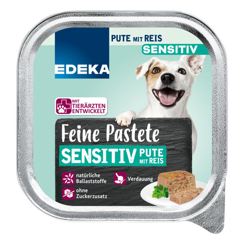 22x EDEKA Dog Feine Bissen Sensitive Pute/Reis 150g