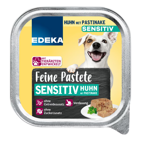 22x EDEKA Feine Pastete Sensitiv Huhn&Pastinake 150g