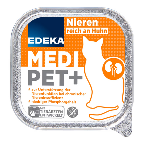 32x EDEKA Medi Cat Niere Huhn 100g