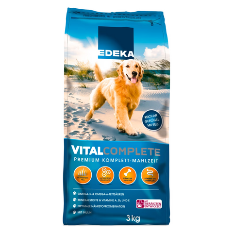 4x EDEKA Dog Vital Complete Premium Mahlzeit 3kg