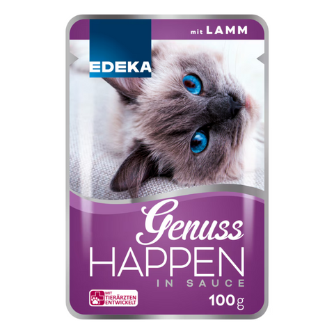 24x EDEKA Cat Genuss Happen Lamm 100g