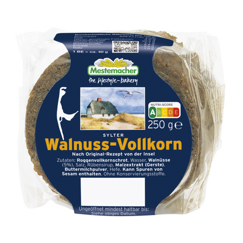 8x Mestemacher SYLTER Walnuss-Vollkornbrot 250g