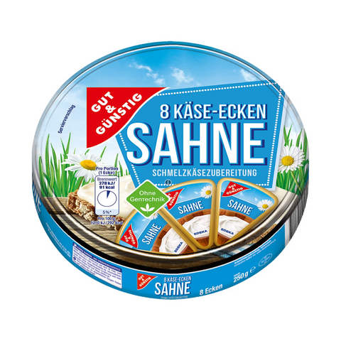 9x G&G Schmelzkäse Ecken Sahne ohne Gentechnik 250g