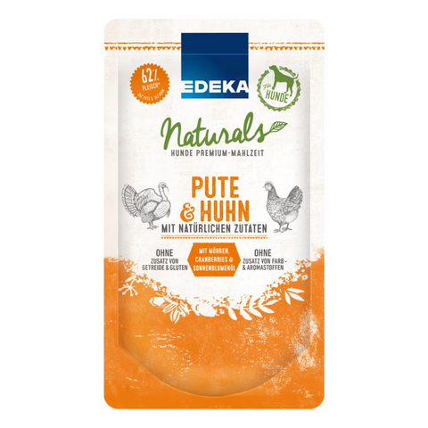 16x EDEKA Naturals Dog Pute+Hühnchen 125g