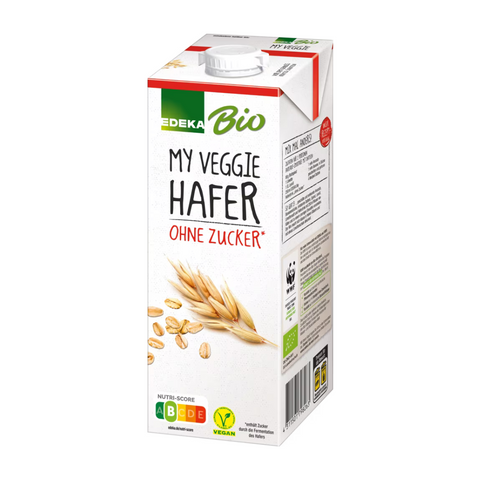 12x EDEKA Bio+Vegan Haferdrink ohne Zucker 1l