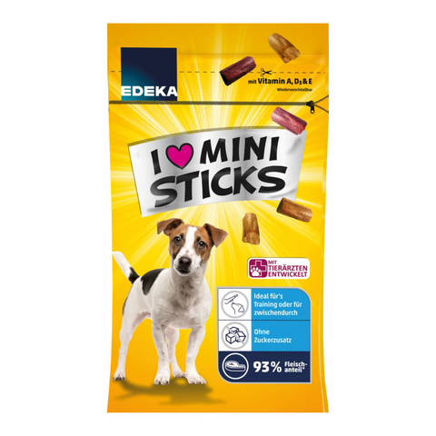 12x EDEKA Dog I Love Ministicks 60g